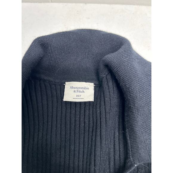 Abercrombie & Fitch Hook And Eye Ribbed Polo Midi Dress in Black. Size XST - Picture 6 of 8